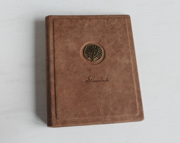 Stammbuch "Lebensbaum" aus Büffelleder,  DIN A5, braun